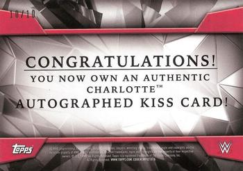 2017 Topps WWE Road To Wrestlemania - Autograph Kiss Cards Gold #NNO Charlotte Back
