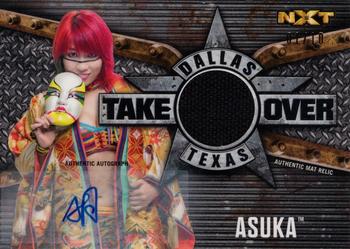 2017 Topps WWE Road To Wrestlemania - Autographed NXT Takeover: Dallas Mat Relics #NNO Asuka Front