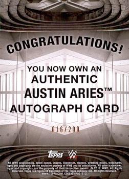 2017 Topps WWE Road To Wrestlemania - Autographs #NNO Austin Aries Back