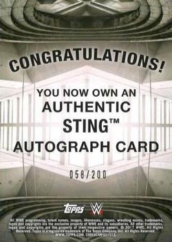 2017 Topps WWE Road To Wrestlemania - Autographs #NNO Sting Back
