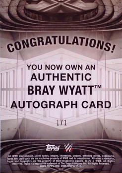 2017 Topps WWE Road To Wrestlemania - Autographs Red #NNO Bray Wyatt Back