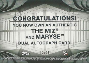 2017 Topps WWE Road To Wrestlemania - Dual Autographs #NNO The Miz / Maryse Back