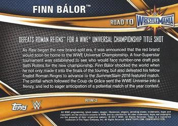 2017 Topps WWE Road To Wrestlemania - Road to Wrestlemania 33 #RTW-2 Finn Bálor Back
