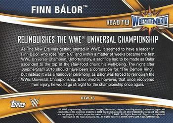 2017 Topps WWE Road To Wrestlemania - Road to Wrestlemania 33 #RTW-13 Finn Bálor Back