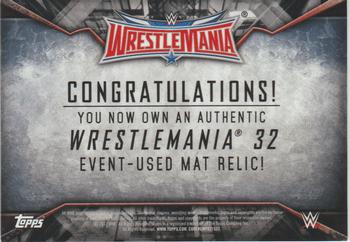 2017 Topps WWE Road To Wrestlemania - WrestleMania 32 Mat Relics Blue #NNO AJ Styles Back