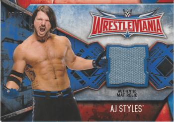 2017 Topps WWE Road To Wrestlemania - WrestleMania 32 Mat Relics Blue #NNO AJ Styles Front