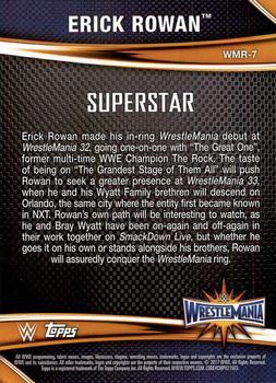 2017 Topps WWE Road To Wrestlemania - WrestleMania 33 Roster #WMR-7 Erick Rowan Back