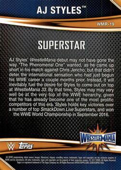 2017 Topps WWE Road To Wrestlemania - WrestleMania 33 Roster #WMR-19 AJ Styles Back