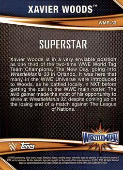 2017 Topps WWE Road To Wrestlemania - WrestleMania 33 Roster #WMR-33 Xavier Woods Back