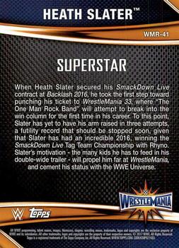 2017 Topps WWE Road To Wrestlemania - WrestleMania 33 Roster #WMR-41 Heath Slater Back
