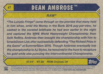 2017 Topps WWE Heritage #47 Dean Ambrose Back