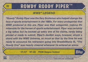 2017 Topps WWE Heritage #91 Rowdy Roddy Piper Back