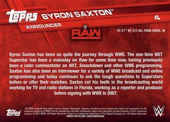 2017 Topps WWE - Bronze #4 Byron Saxton Back