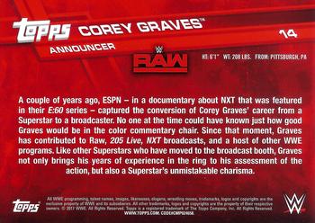 2017 Topps WWE - Bronze #14 Corey Graves Back