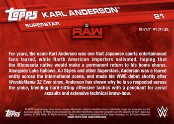 2017 Topps WWE - Bronze #21 Karl Anderson Back