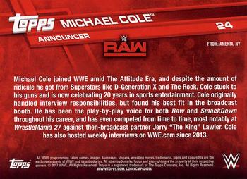 2017 Topps WWE - Bronze #24 Michael Cole Back
