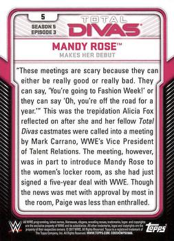 2017 Topps WWE - Total Divas #5 Mandy Rose Back