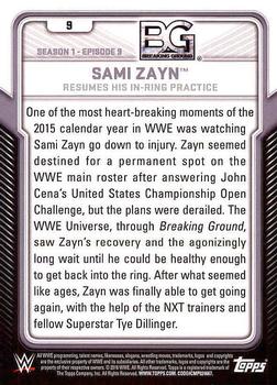 2017 Topps WWE - Breaking Ground #9 Sami Zayn Back