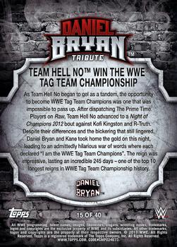 2017 Topps WWE - Daniel Bryan Tribute Part 2 #15 Team Hell No Win the WWE Tag Team Championship Back