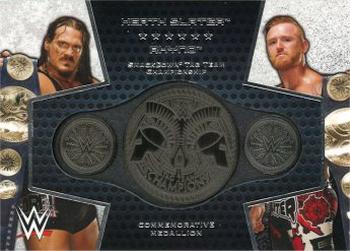 2017 Topps WWE - Commemorative Championship Belt Relics #NNO Rhyno & Heath Slater Front