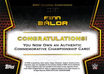 2017 Topps WWE - Commemorative Championship Belt Relics Blue #NNO Finn Balor Back