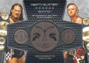2017 Topps WWE - Commemorative Championship Belt Relics Silver #NNO Rhyno & Heath Slater Front