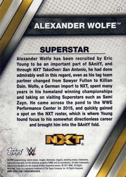 2017 Topps WWE NXT #3 Alexander Wolfe Back