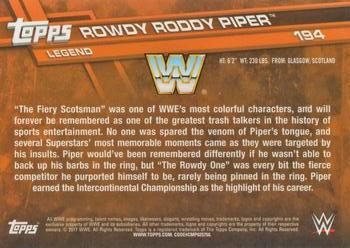 2017 Topps WWE Then Now Forever  #194 Rowdy Roddy Piper Back