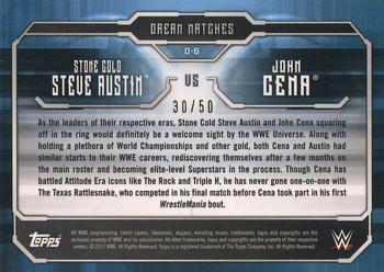 2017 Topps WWE Undisputed - Dream Matches Silver #D-6 John Cena / Steve Austin Back