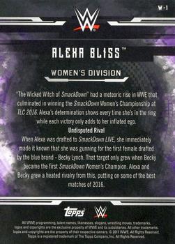 2017 Topps WWE Undisputed - Women’s Division #W-1 Alexa Bliss Back