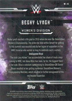 2017 Topps WWE Undisputed - Women’s Division #W-4 Becky Lynch Back
