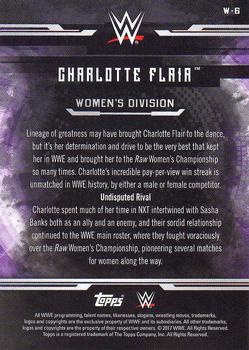 2017 Topps WWE Undisputed - Women’s Division #W-6 Charlotte Flair Back