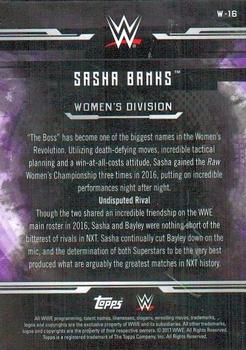 2017 Topps WWE Undisputed - Women’s Division #W-16 Sasha Banks Back