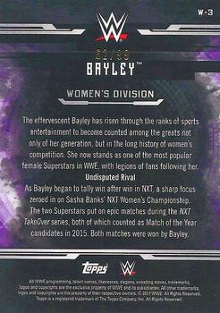 2017 Topps WWE Undisputed - Women’s Division Bronze #W-3 Bayley Back