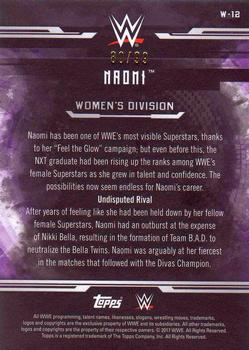 2017 Topps WWE Undisputed - Women’s Division Bronze #W-12 Naomi Back