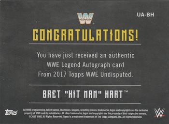 2017 Topps WWE Undisputed - Autographs #UA-BH Bret 