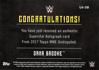 2017 Topps WWE Undisputed - Autographs #UA-DB Dana Brooke Back
