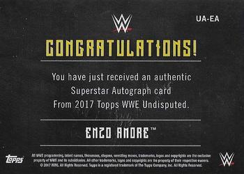 2017 Topps WWE Undisputed - Autographs #UA-EA Enzo Amore Back