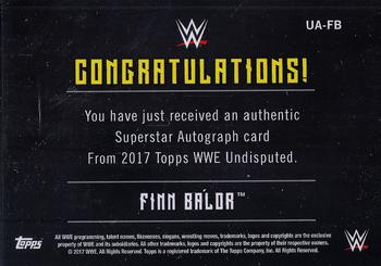 2017 Topps WWE Undisputed - Autographs #UA-FB Finn Balor Back