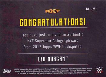 2017 Topps WWE Undisputed - Autographs #UA-LM Liv Morgan Back