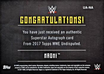 2017 Topps WWE Undisputed - Autographs #UA-NA Naomi Back