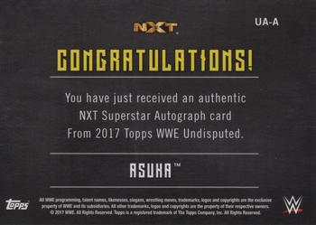 2017 Topps WWE Undisputed - Autographs Bronze #UA-A Asuka Back