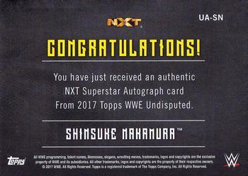 2017 Topps WWE Undisputed - Autographs Bronze #UA-SN Shinsuke Nakamura Back