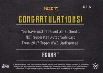 2017 Topps WWE Undisputed - Autographs Silver #UA-A Asuka Back