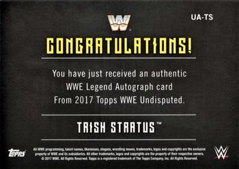 2017 Topps WWE Undisputed - Autographs Silver #UA-TS Trish Stratus Back