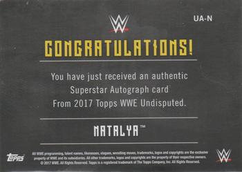 2017 Topps WWE Undisputed - Autographs Red #UA-N Natalya Back