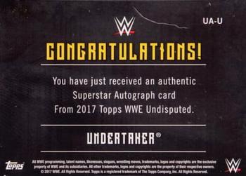 2017 Topps WWE Undisputed - Autographs Printing Plate Magenta #UA-U Undertaker Back