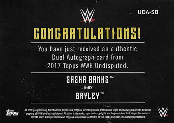 2017 Topps WWE Undisputed - Autographs Dual #UDA-SB Sasha Banks / Bayley Back