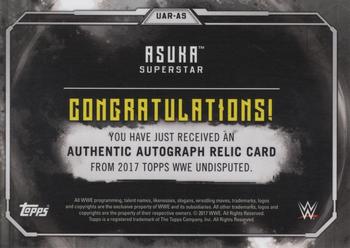 2017 Topps WWE Undisputed - Autograph Relics Green #UAR-A Asuka Back