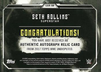 2017 Topps WWE Undisputed - Autograph Relics Gold #UAR-SR Seth Rollins Back
